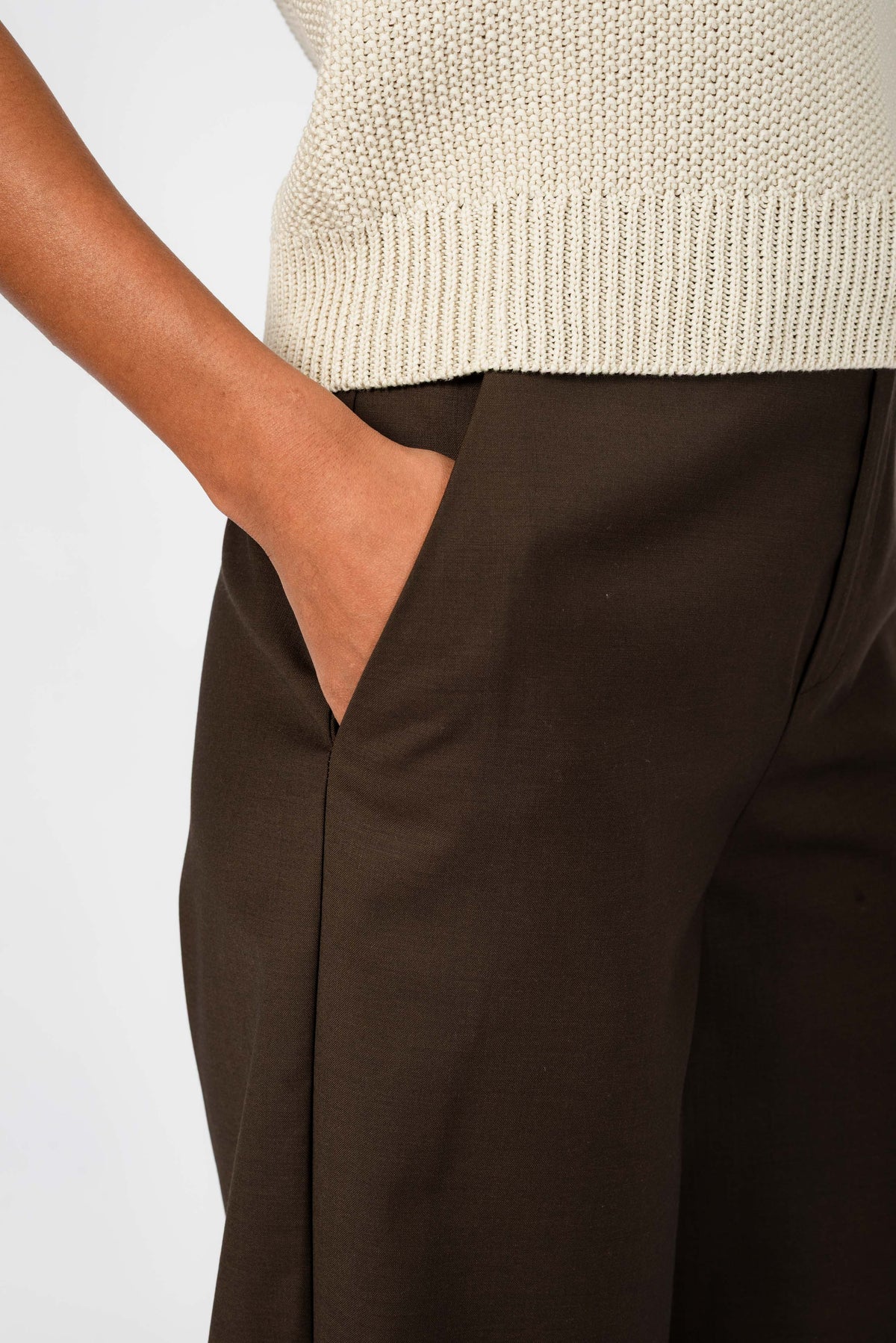 NNIstudio - MARLENE Hose Wool - Chocolate Brown - XS -