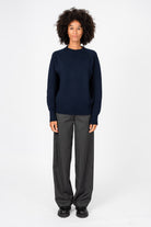 NNIstudio - MARLENE Hose Wool Striped - Anthracite Melange | Striped - XS -