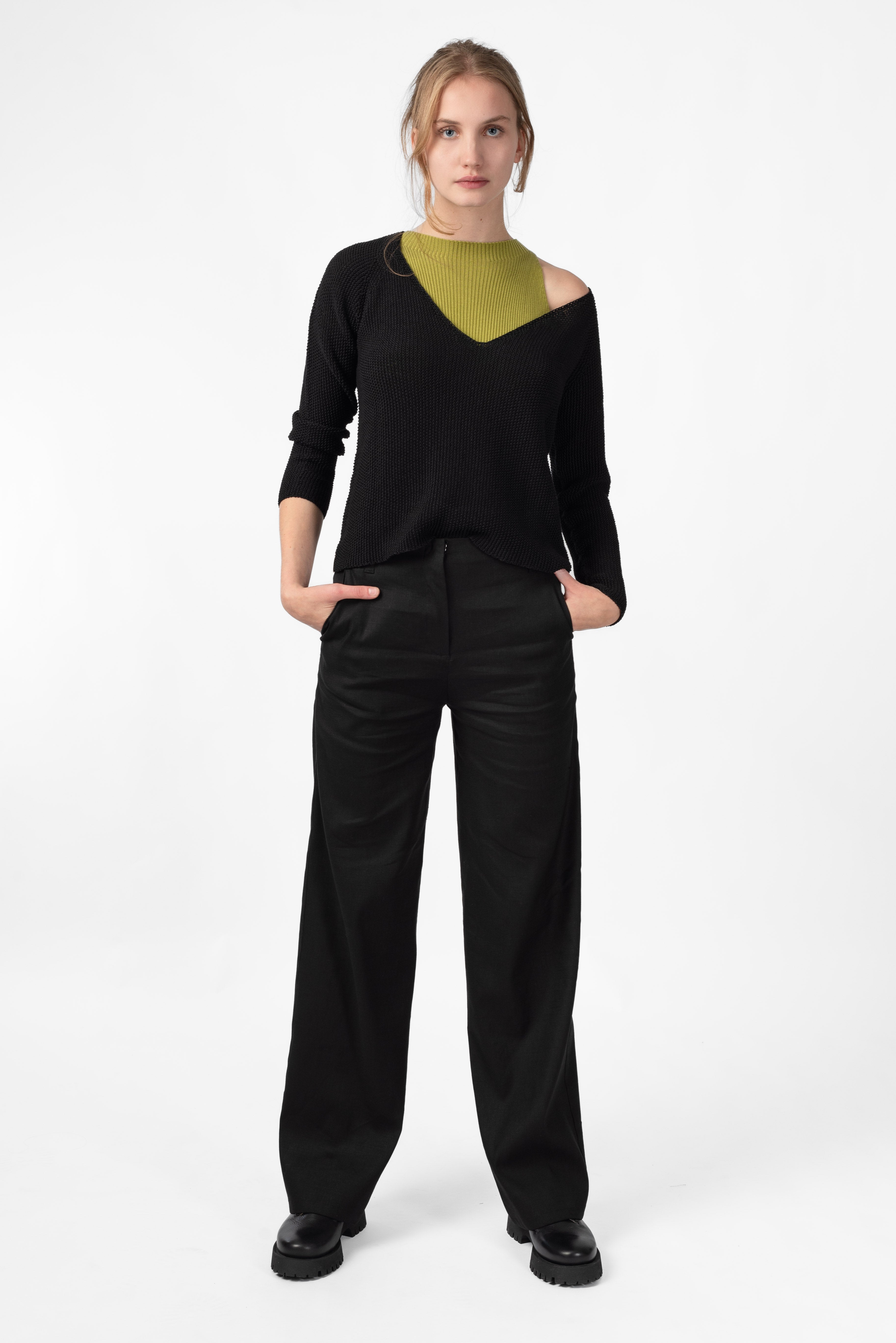NNIstudio - MARLENE LEINEN 2.0 Hose - Phantom Black - XXS - 