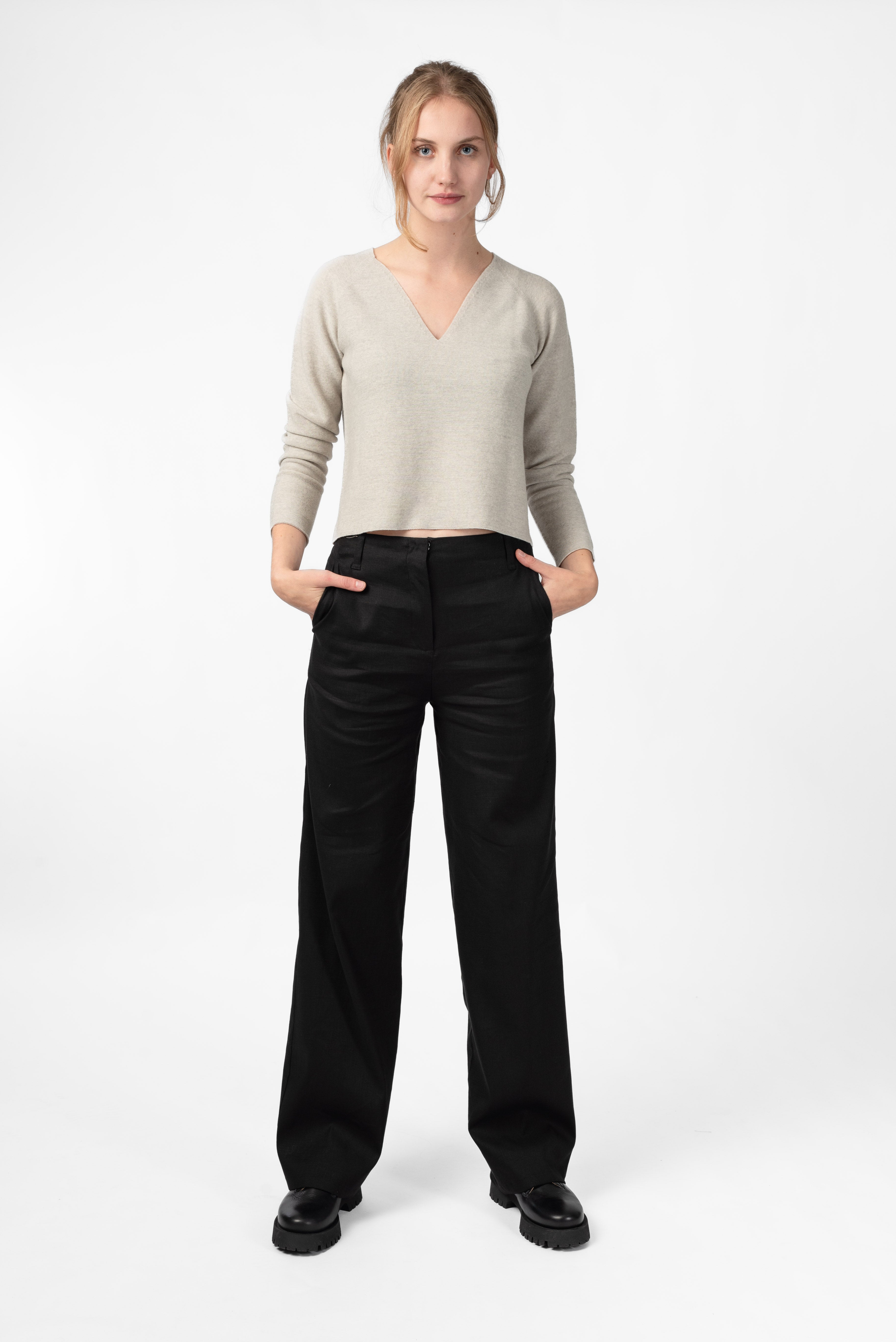 NNIstudio - MARLENE LEINEN 2.0 Hose - Phantom Black - XXS - 