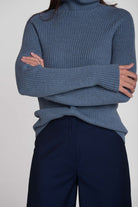 NNIstudio - MARLENE WOOL Hose - Dunkelblau gestreift - XS - 