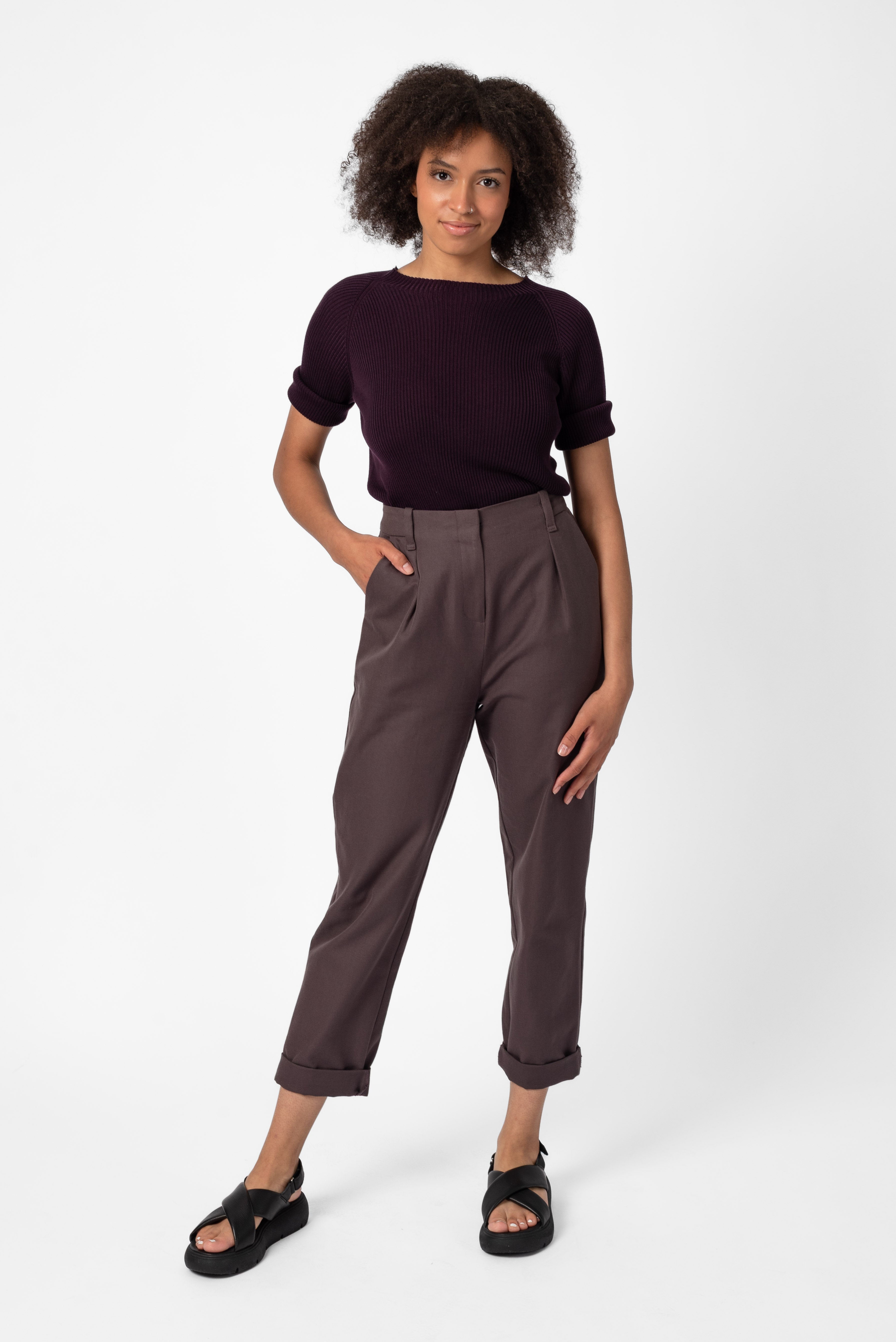 NNIstudio - NECKLINE Shirt - Blackberry Purple - XS - 