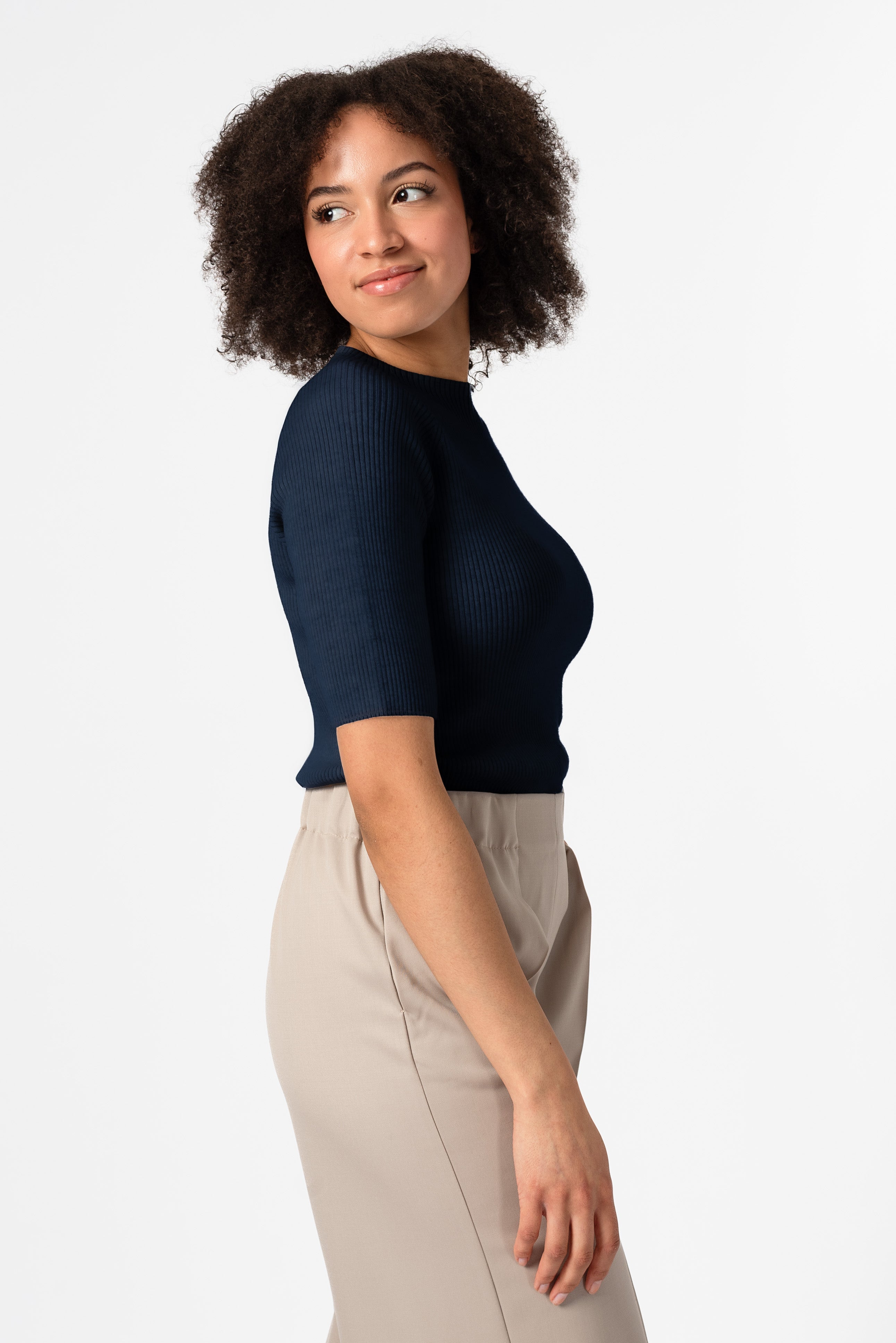 NNIstudio - NECKLINE Strick - Shirt Wool - Insignia Blue - XS - 