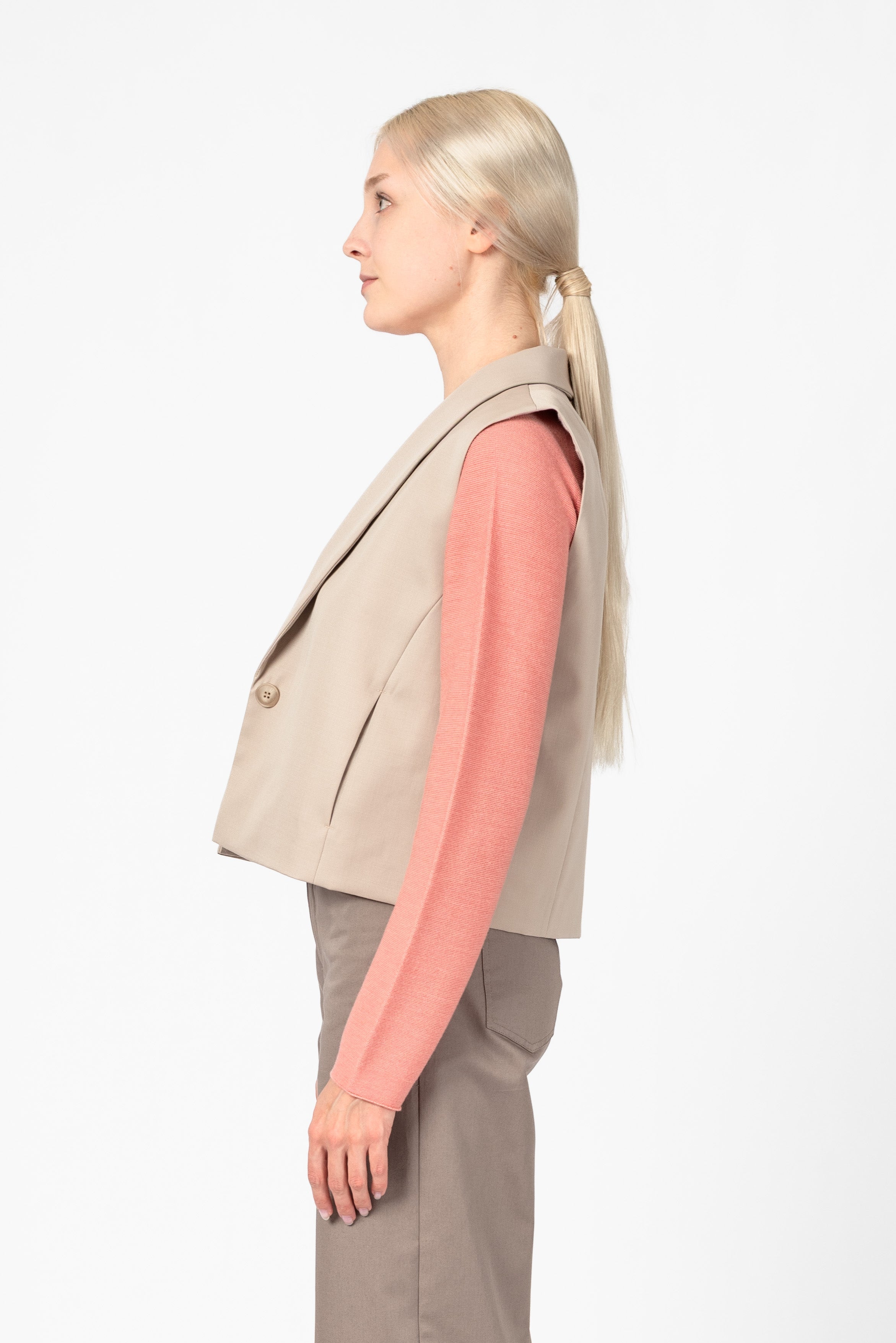 NNIstudio - OFFICE 2.0 Weste Wool - Frosted Almond - XS/S - 