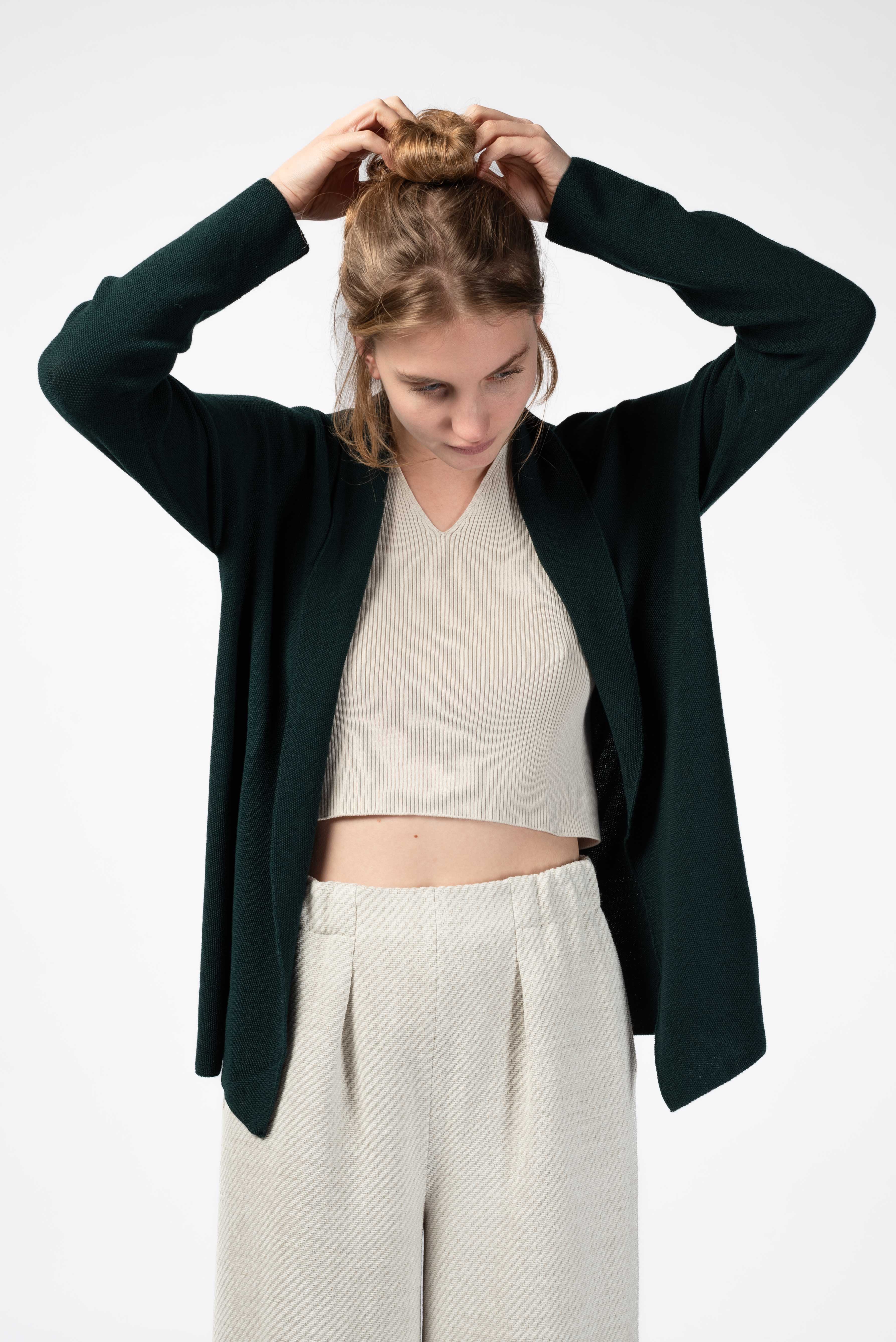 NNIstudio - RICE 3.0 Strickjacke - Dark Green - XS - 