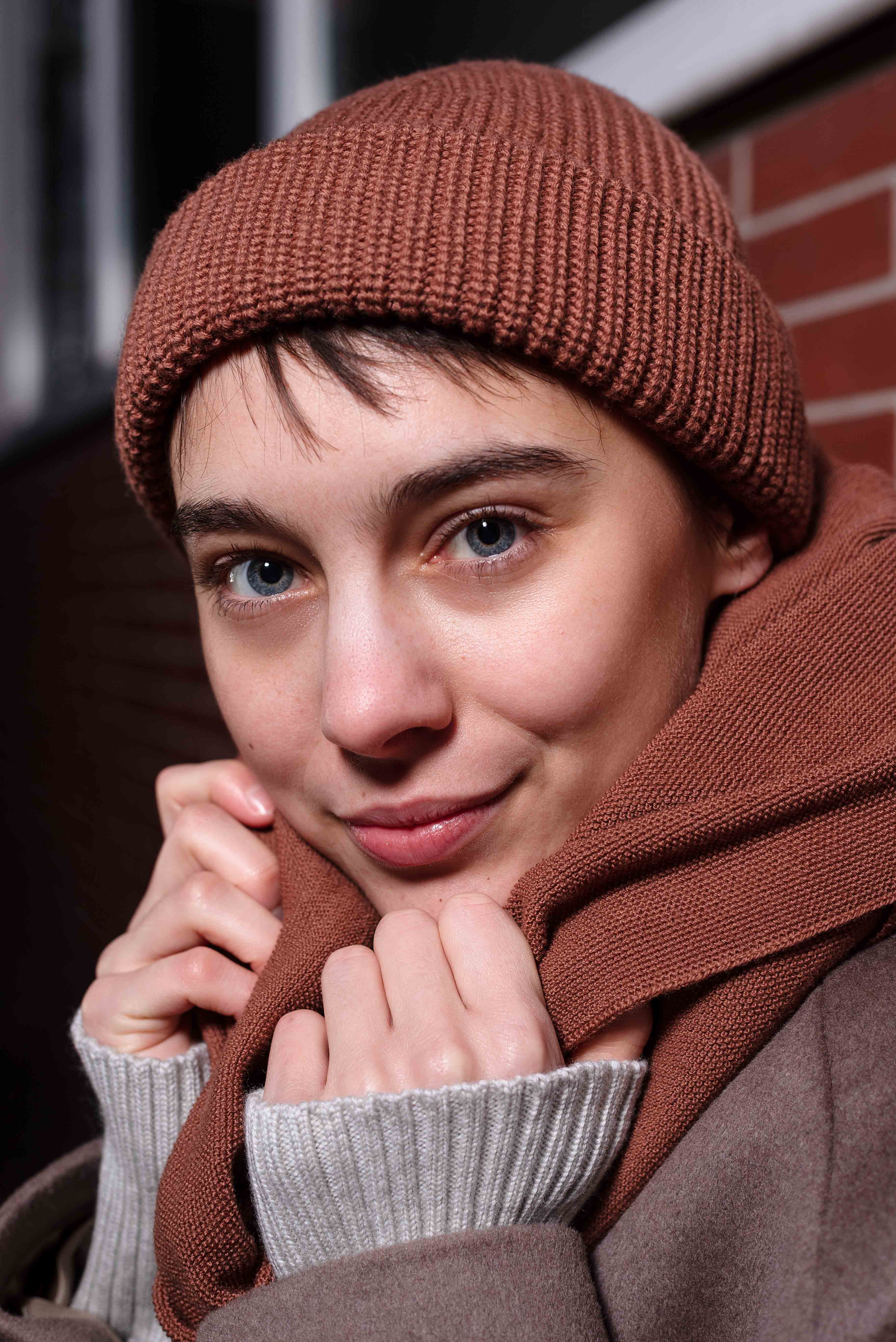 NNIstudio - RICE Stola x CLASSIC Beanie Set - Standard (ca. 20 cm hoch / 19 cm breit) - Lemonade - Birch Melange