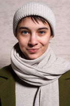 NNIstudio - RICE Stola x CLASSIC Beanie Set - Standard (ca. 20 cm hoch / 19 cm breit) - Lemonade - Birch Melange