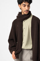 NNIstudio - RICE Strick - Stola - Chocolate Brown - 