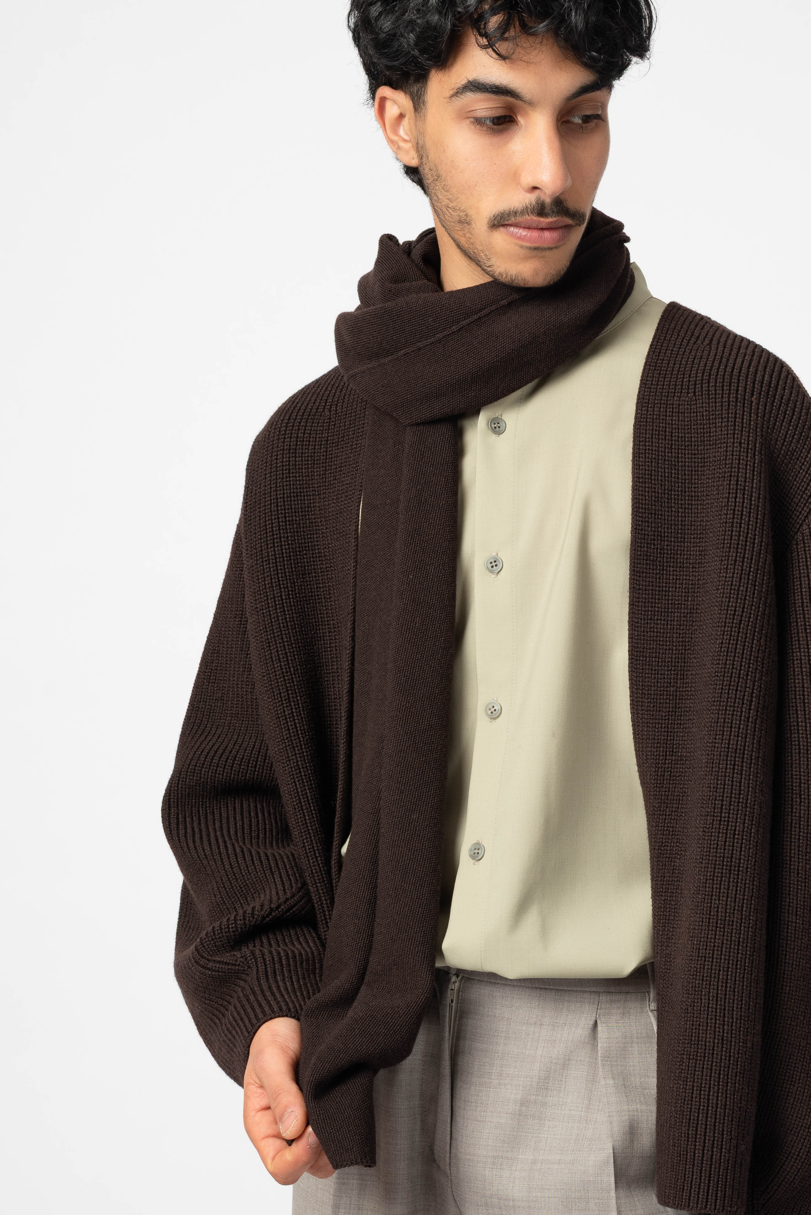 NNIstudio - RICE Strick - Stola - Chocolate Brown - 