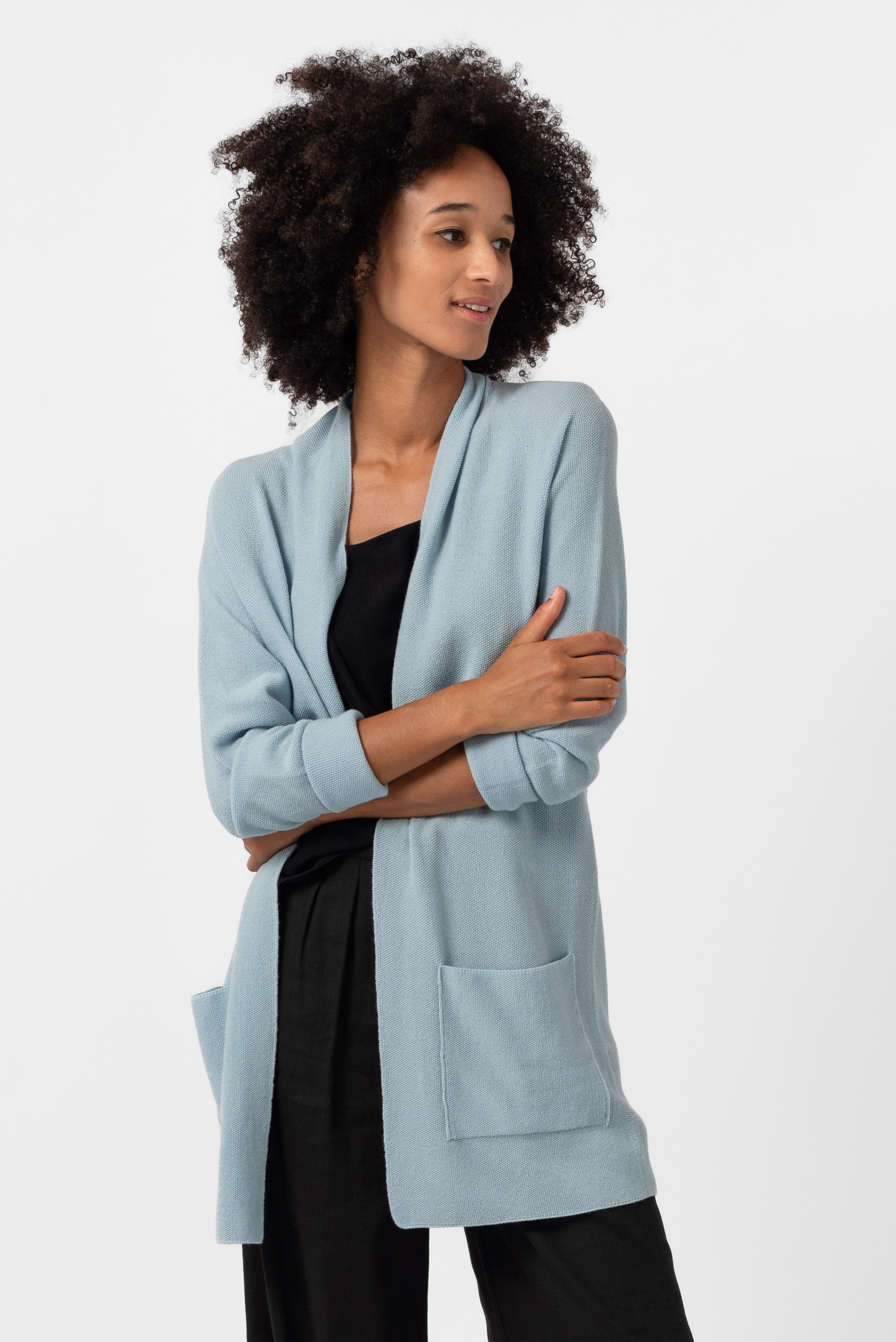 NNIstudio - RICE Strickjacke - Hellblau - XS - 