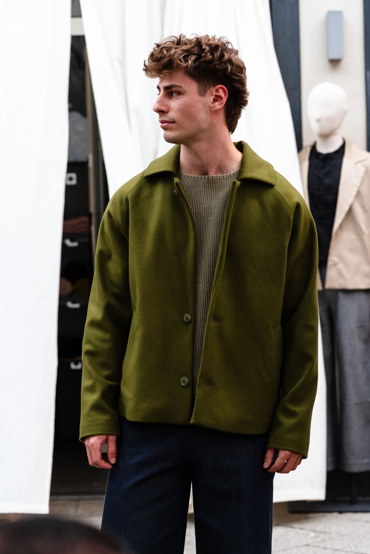 NNIstudio - SHORTCOAT 2.0 Wool Jacke - Olive Drab - XS -