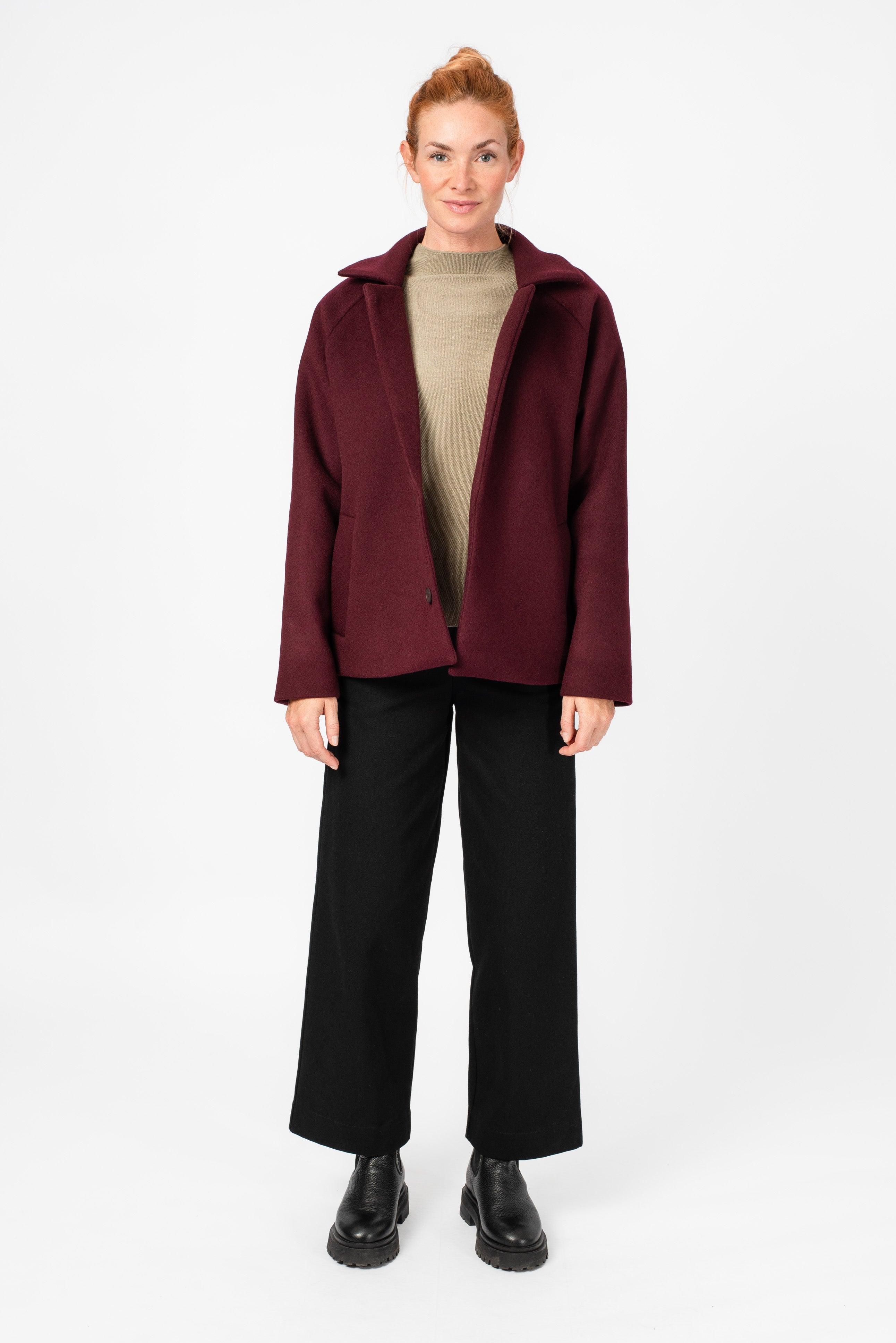 NNIstudio - SHORTCOAT 2.0 Wool Jacke - Red Mahogany - XS -