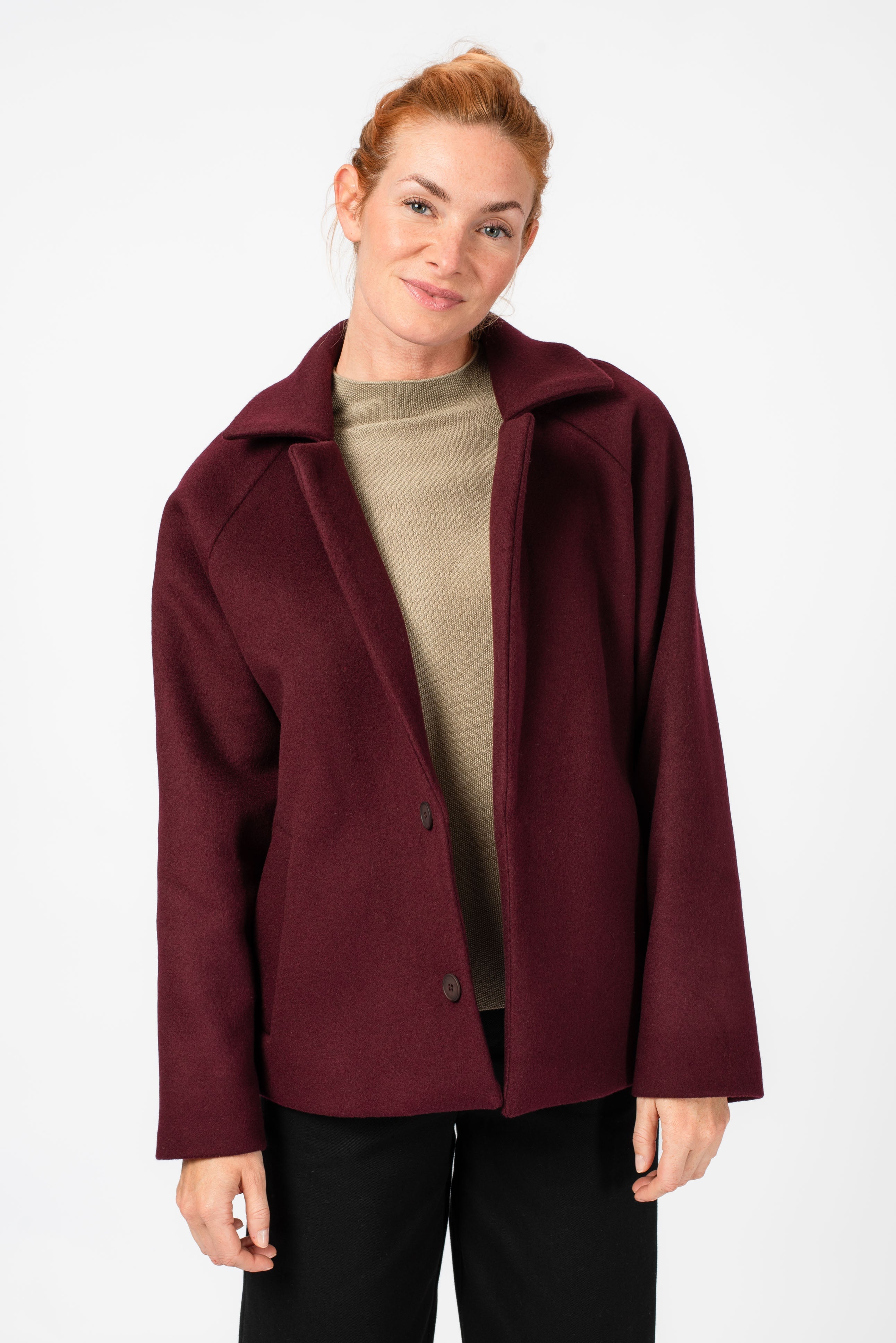 NNIstudio - SHORTCOAT 2.0 Wool Jacke - Red Mahogany - XS -