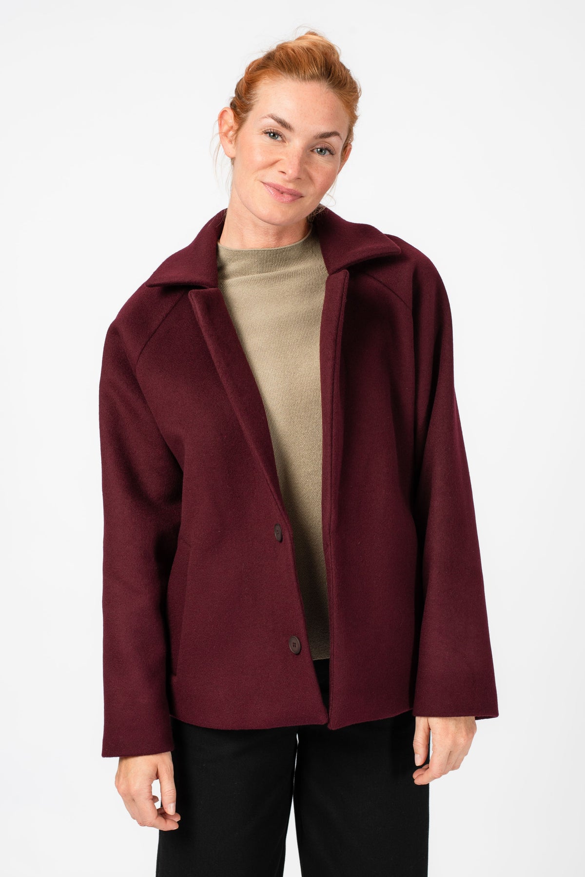 NNIstudio - SHORTCOAT 2.0 Wool Jacke - Red Mahogany - XS -