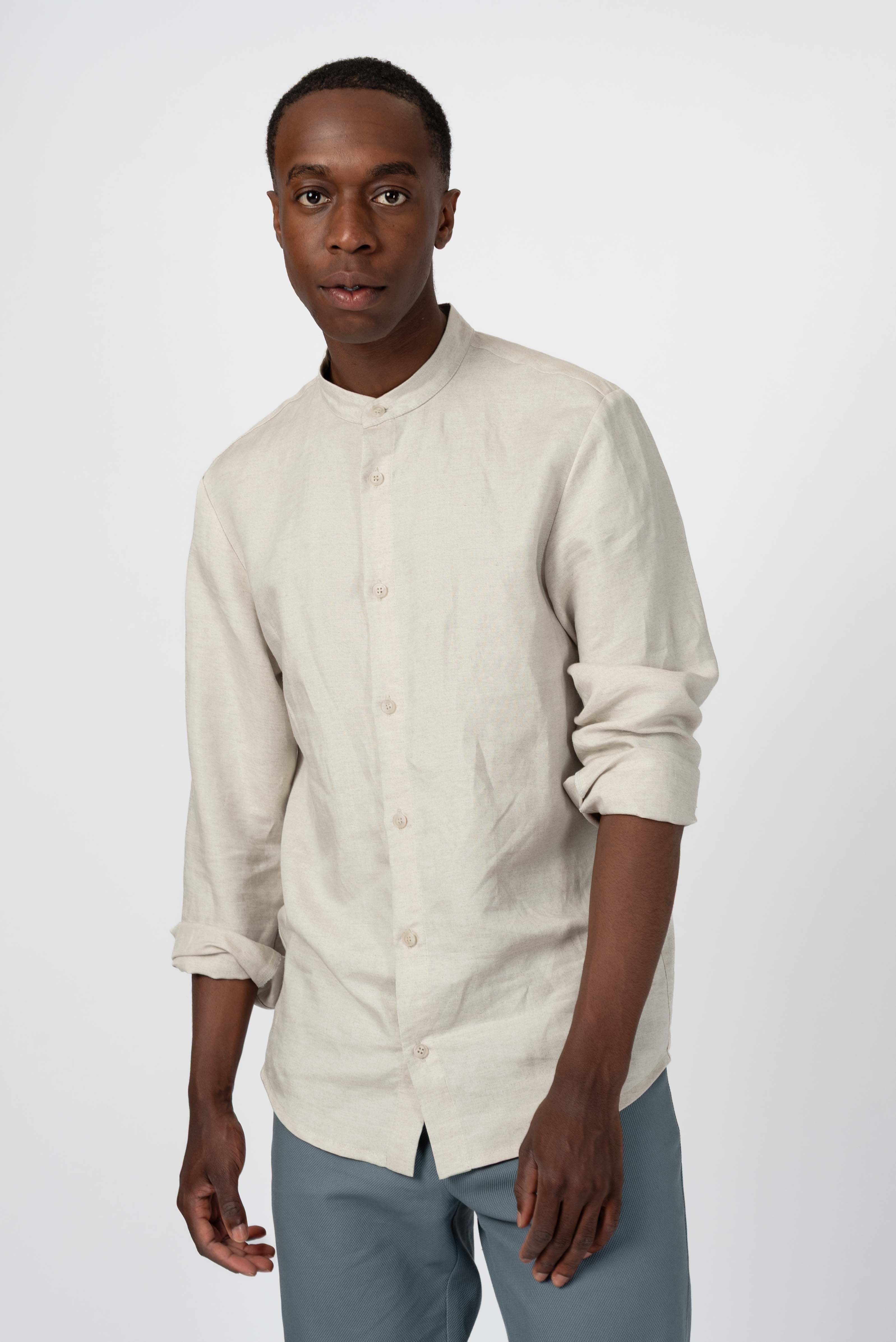 NNIstudio - SLEEK Hemd 2.0 Unisex Leinen - Birch White - XS/S - 