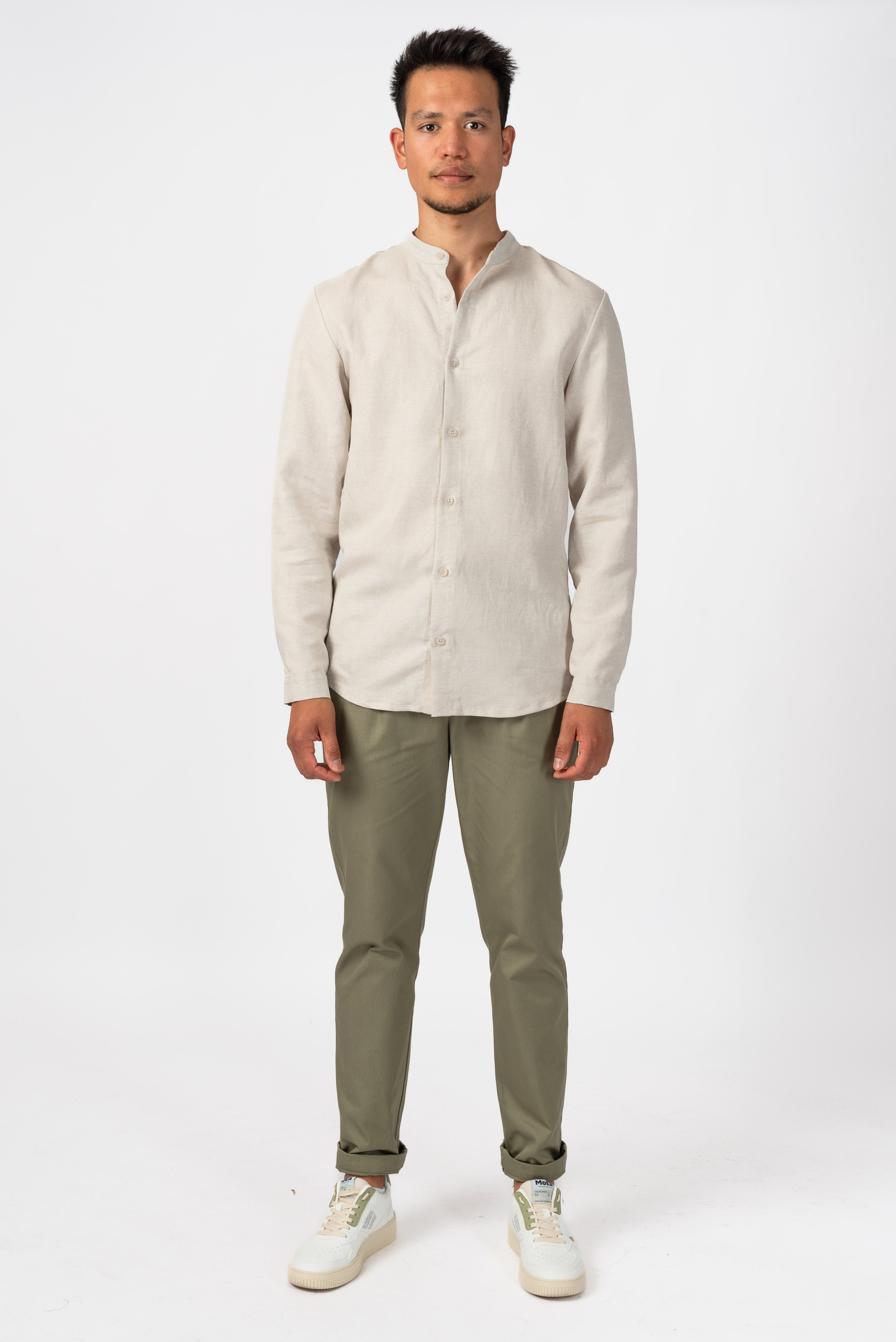 NNIstudio - SLEEK Hemd 2.0 Unisex Leinen - Birch White - XS/S - 