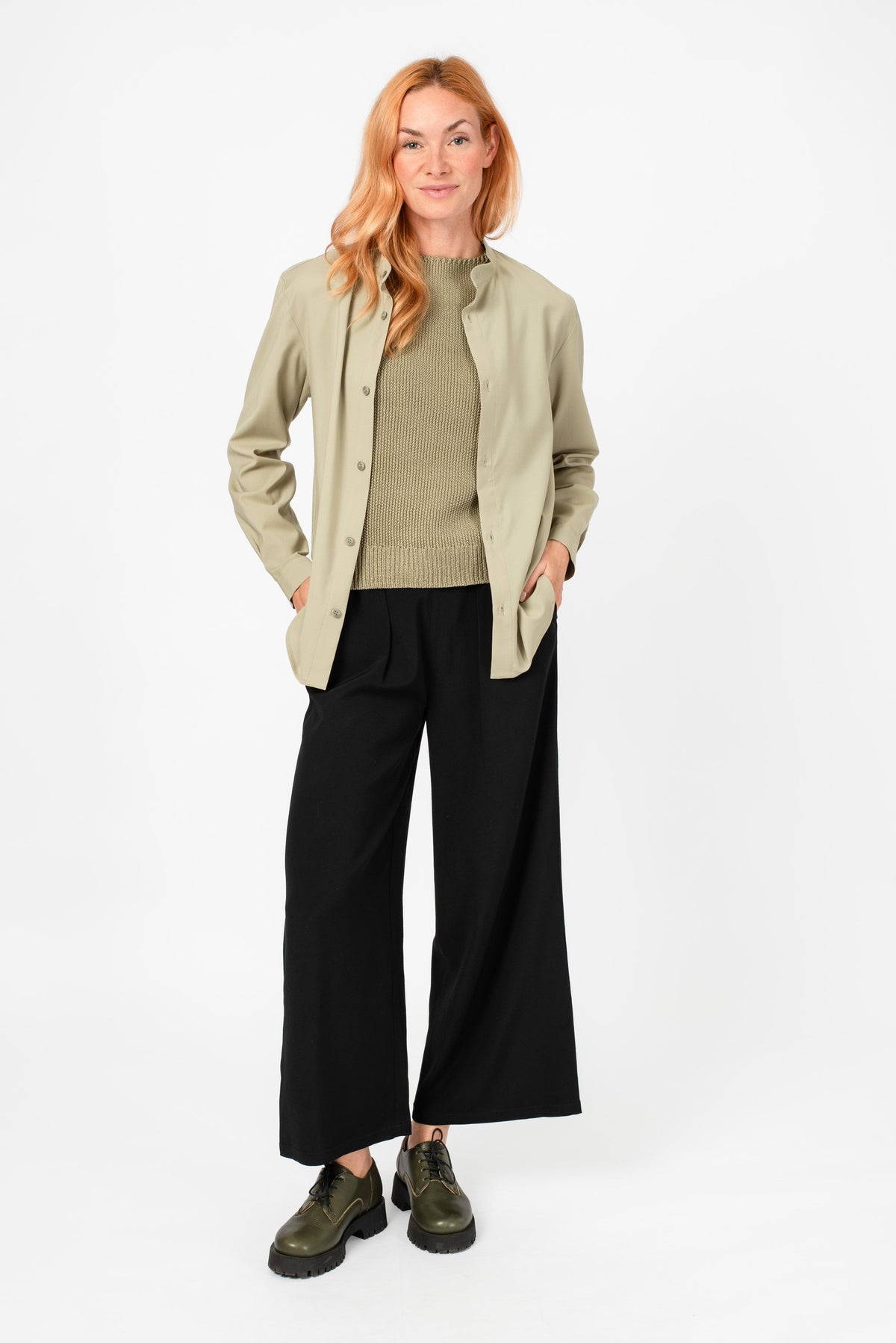 NNIstudio - SLEEK Hemd 2.0 Wool - Slate Green - XS -