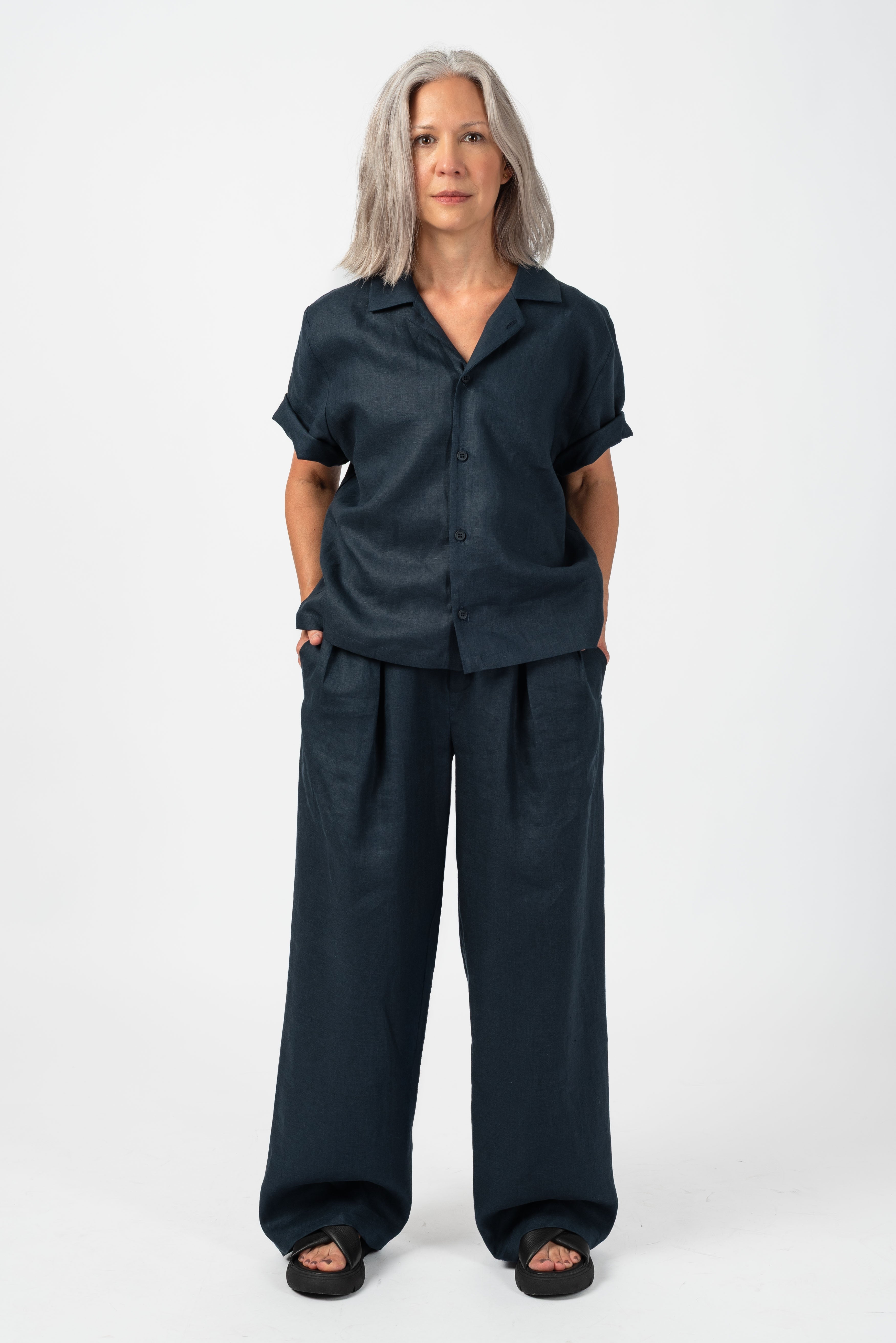 NNIstudio - SPAZIO Hose Leinen - India Blue - XS - 