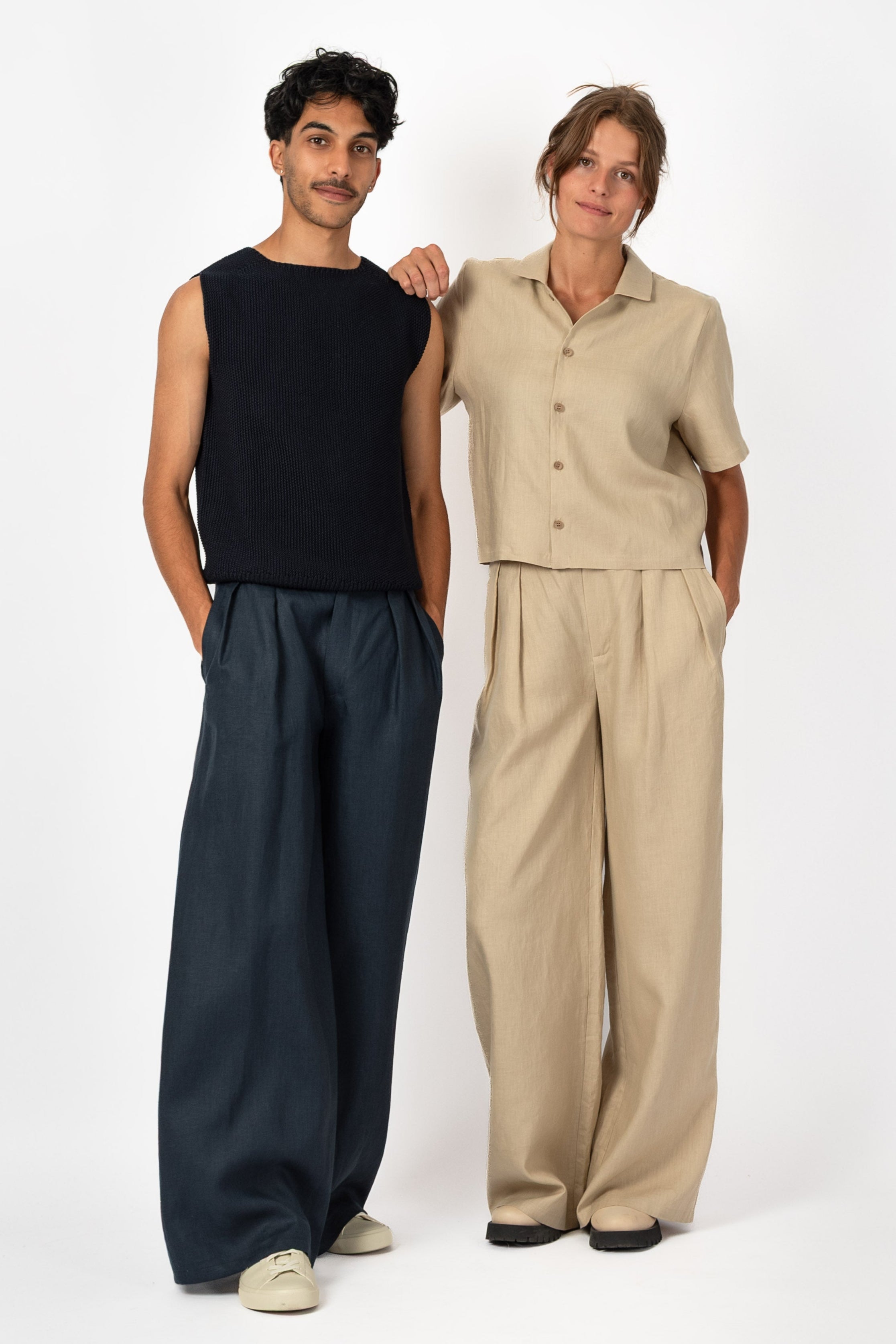 NNIstudio - SPAZIO Hose Leinen - India Blue - XS - 