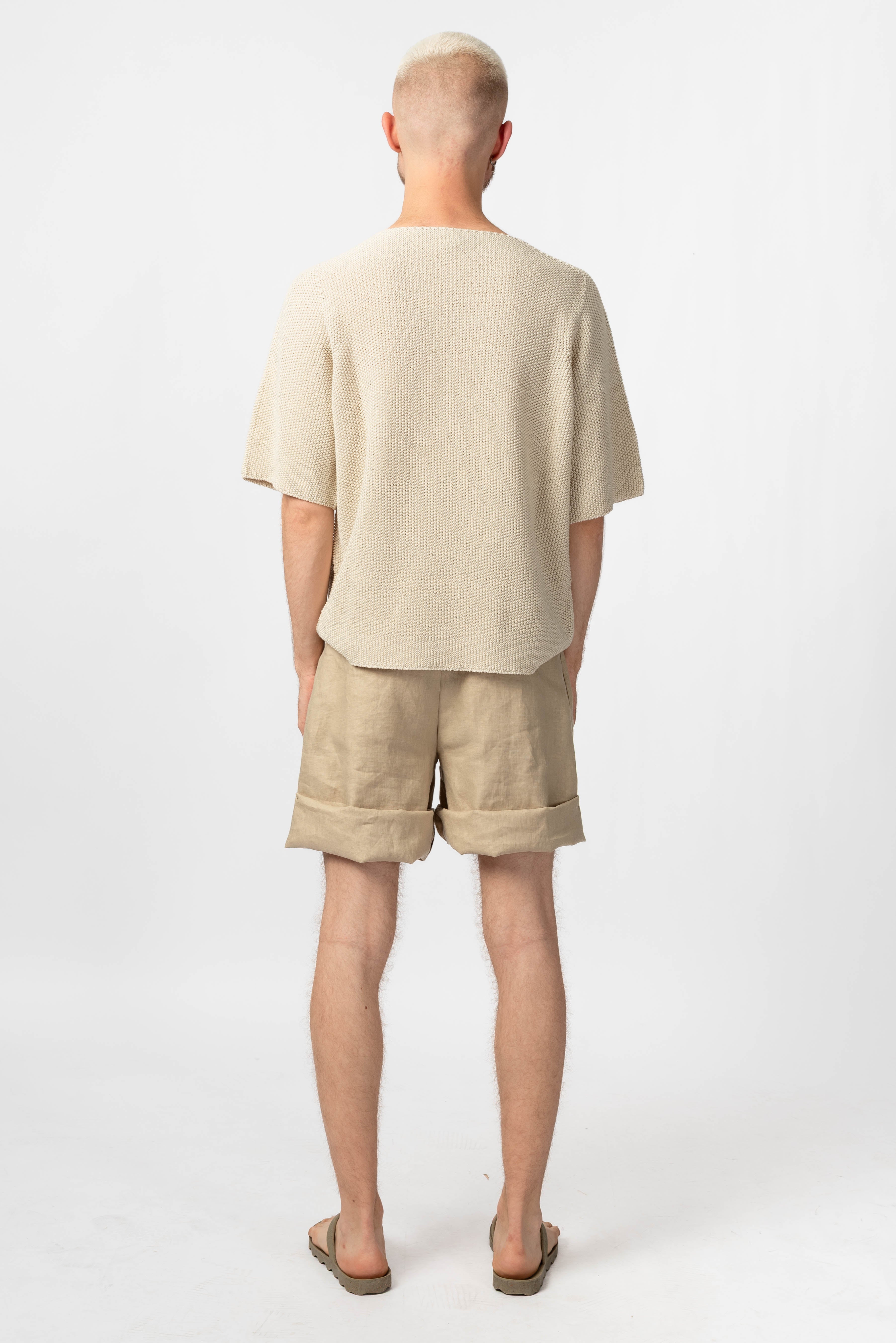 NNIstudio - SPAZIO Leinen - Shorts Unisex - Sand - XS - 