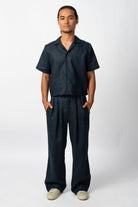 NNIstudio - SPAZIO Leinenhose Unisex - Navy - XS - 