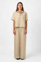 NNIstudio - SPAZIO Leinenhose Unisex - Sand - XS - 