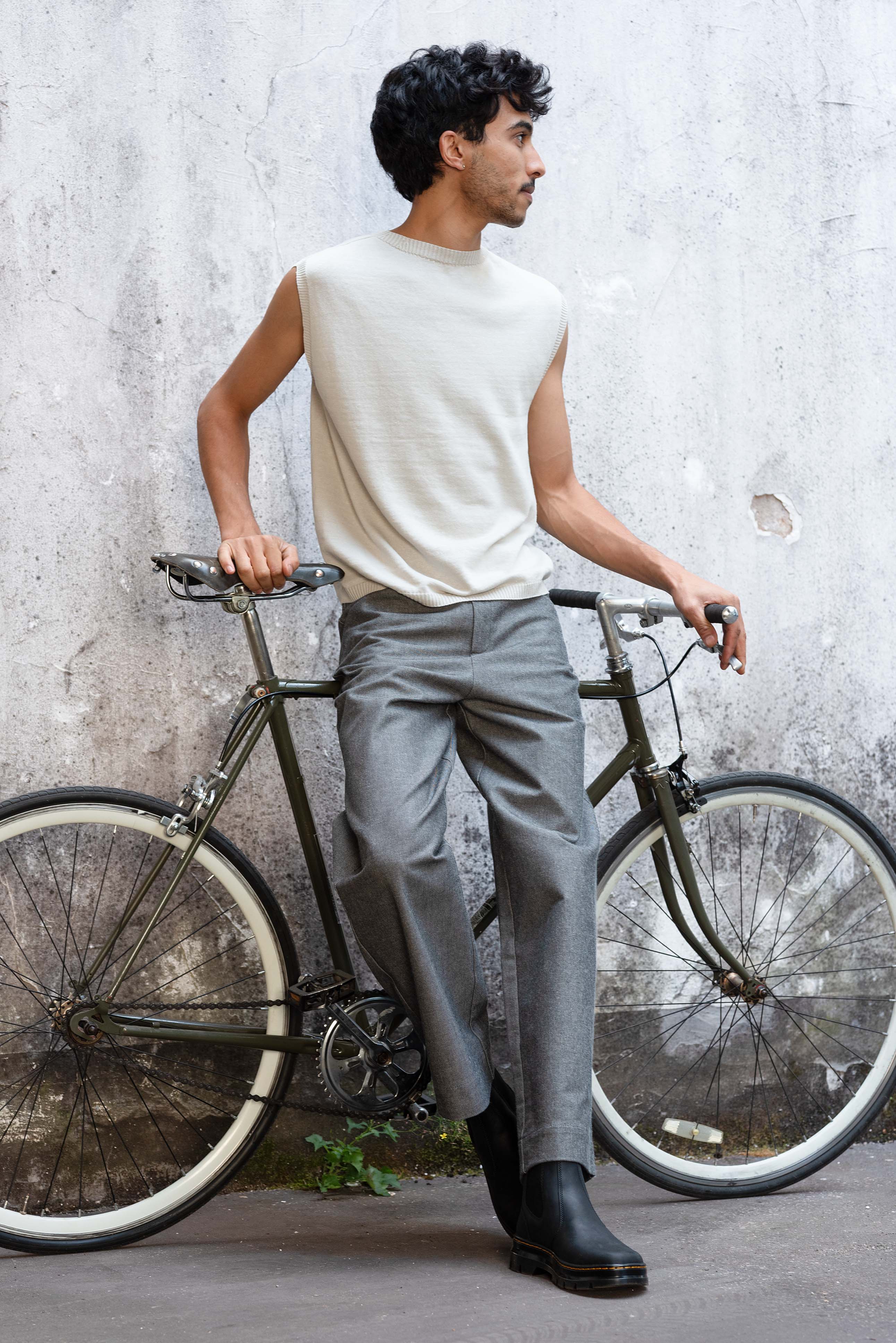 NNIstudio - SQUARE Strick-Pullunder Linen - Almond Milk - XS -