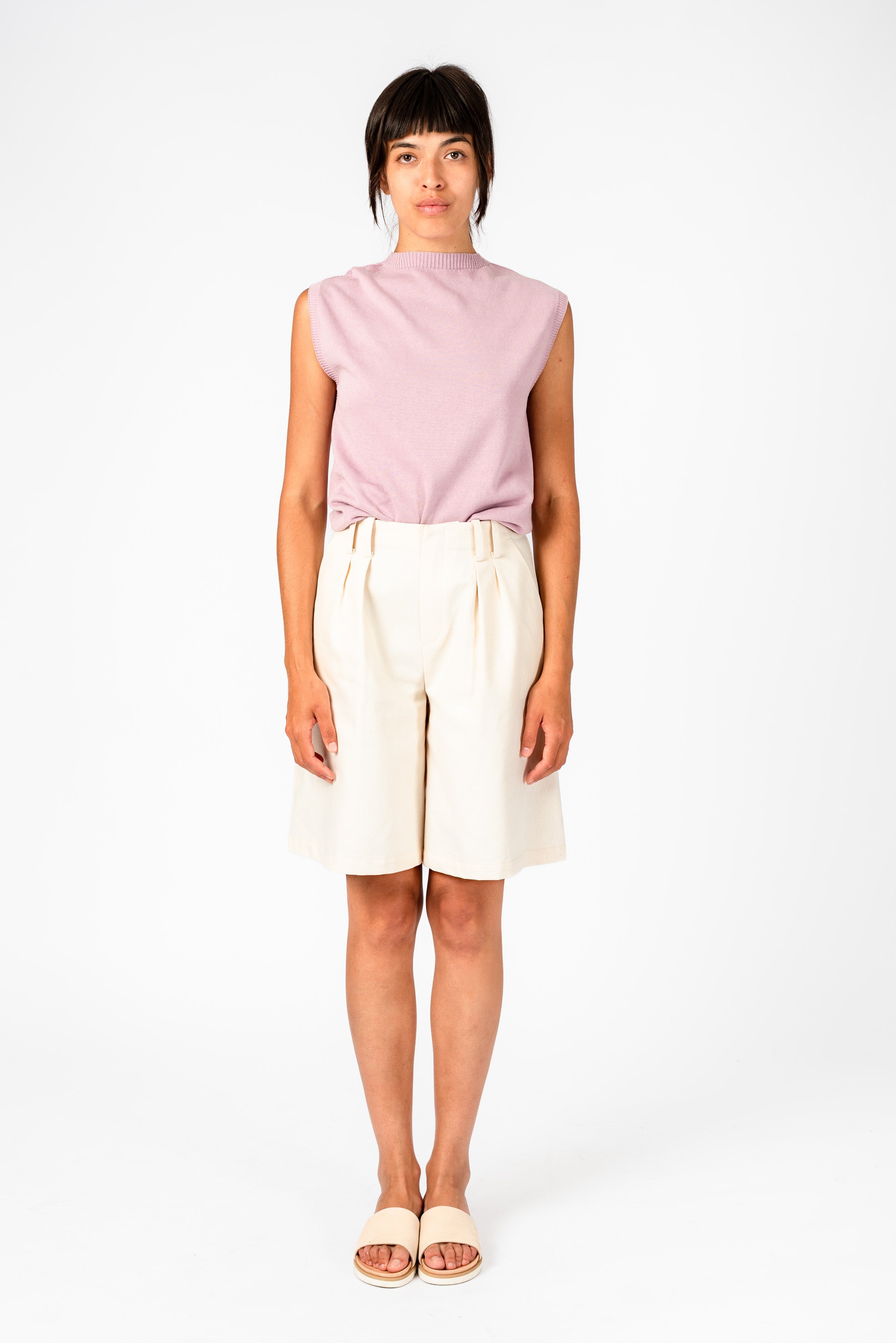 NNIstudio - SQUARE Strick-Pullunder Linen - Dusty Pink - XS -