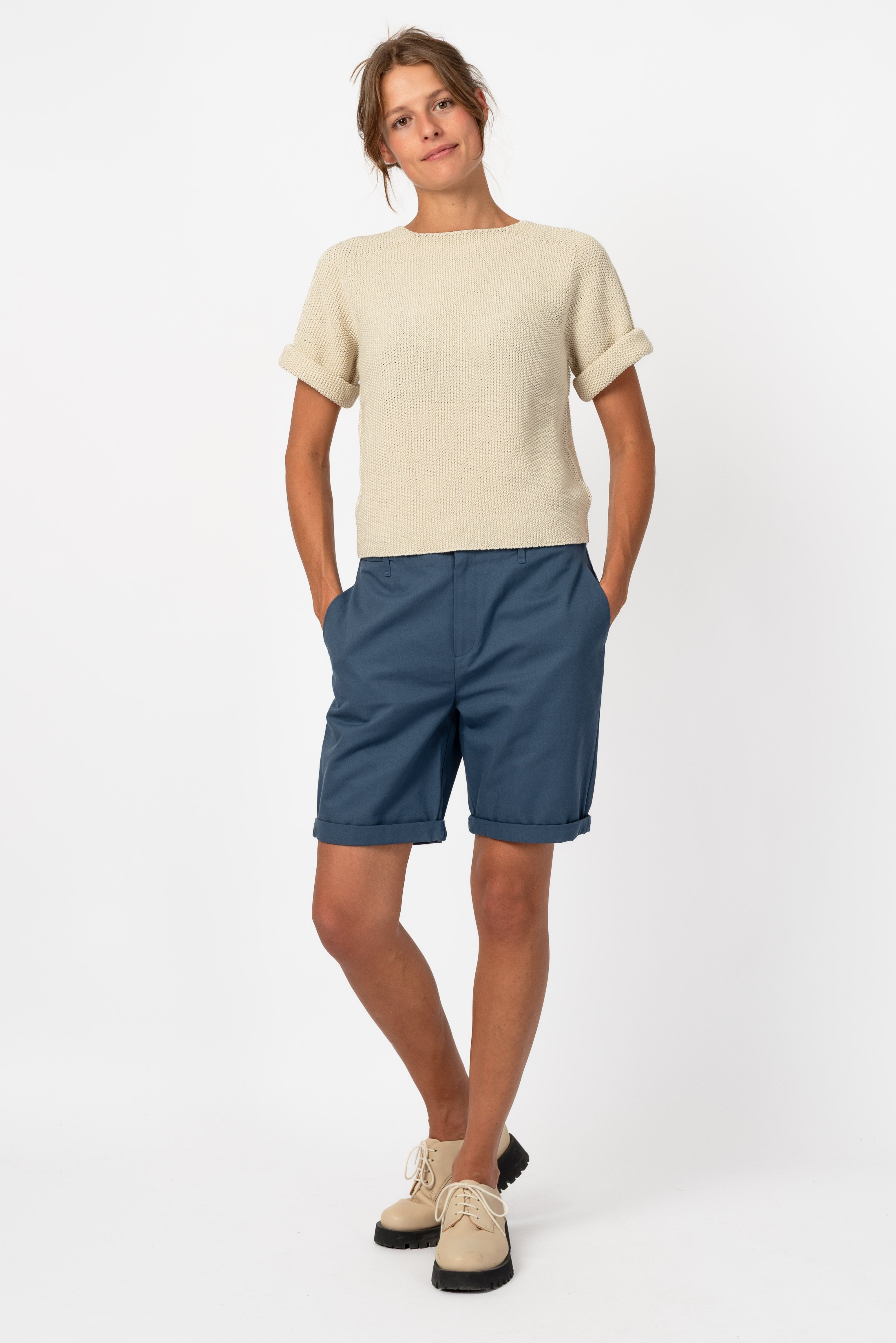 NNIstudio - STRAIGHT Shorts Cotton - Blau - XS - 