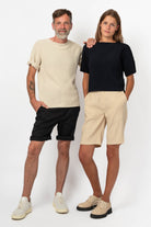 NNIstudio - STRAIGHT Shorts Leinen - Phantom Black - XS - 