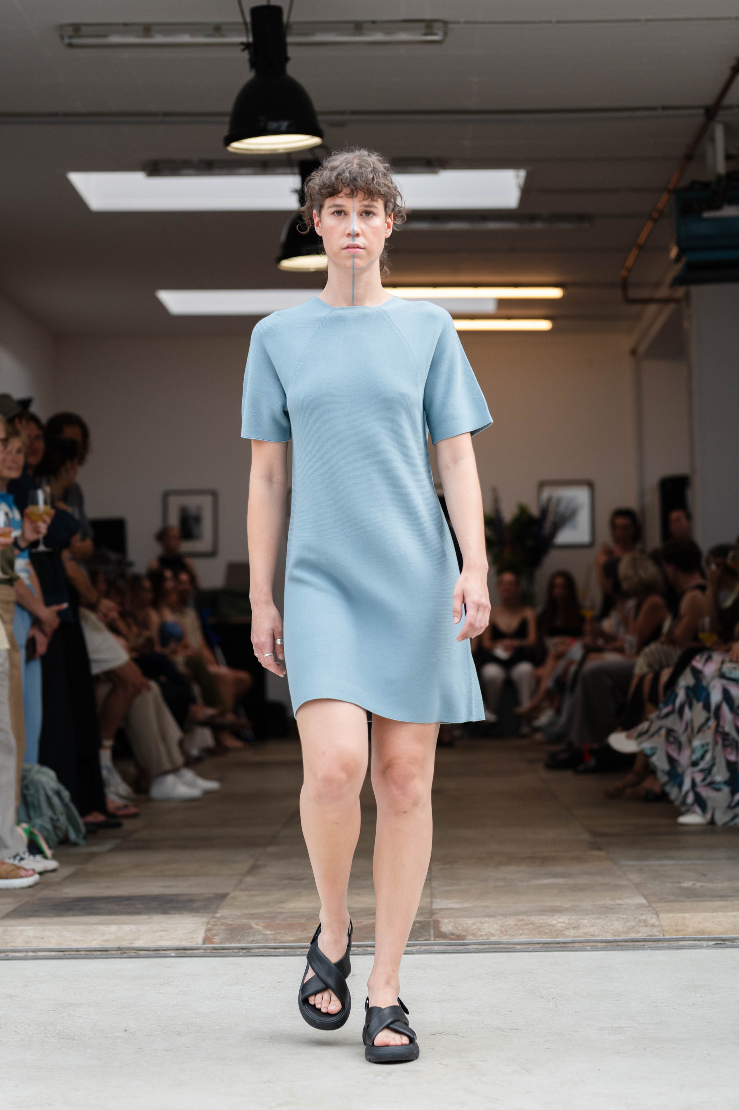 NNIstudio - SWING Strick-Kleid - Arona Blue - XS -