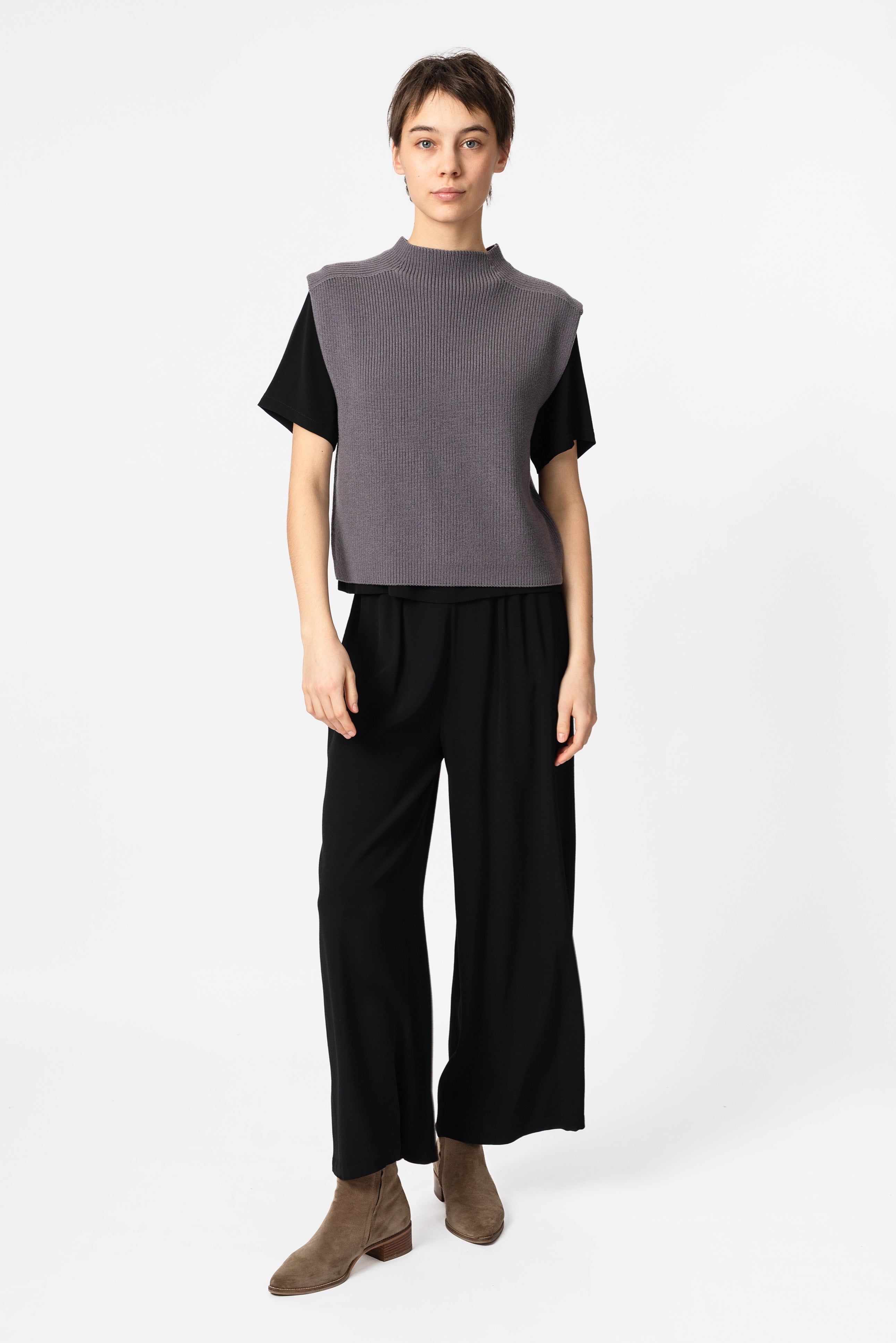 NNIstudio - TURTLENECK Strick - Pullunder - Purple Ash - XS - 