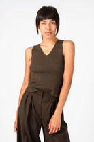 NNIstudio - W Strick-Top - Driftwood Melange - XS -